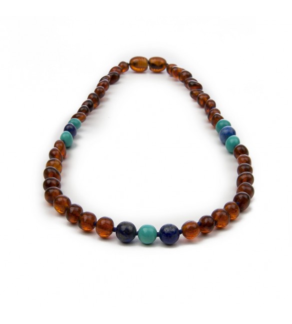 Amber teething necklace - Gemstone - baroque beads